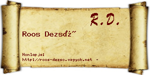 Roos Dezső névjegykártya